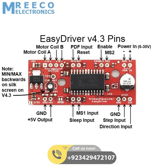 Easy Driver Stepper Motor Driver - Side View