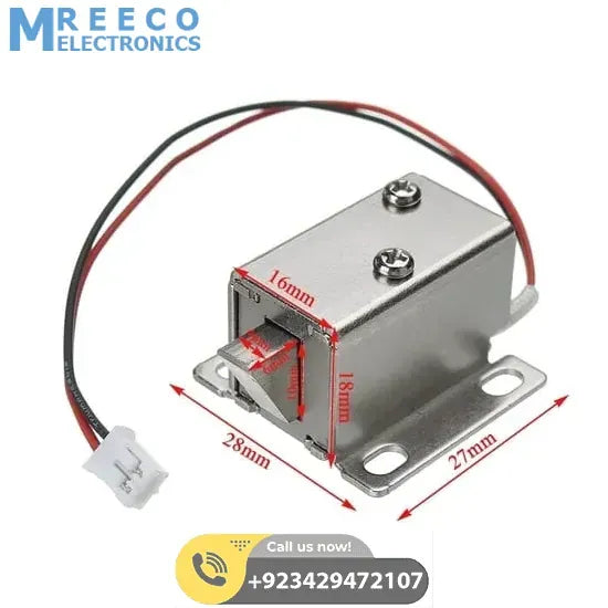 12V Drawer Cabinet Electric Door Lock 27x29x18mm Lock Assembly Solenoid - Top View