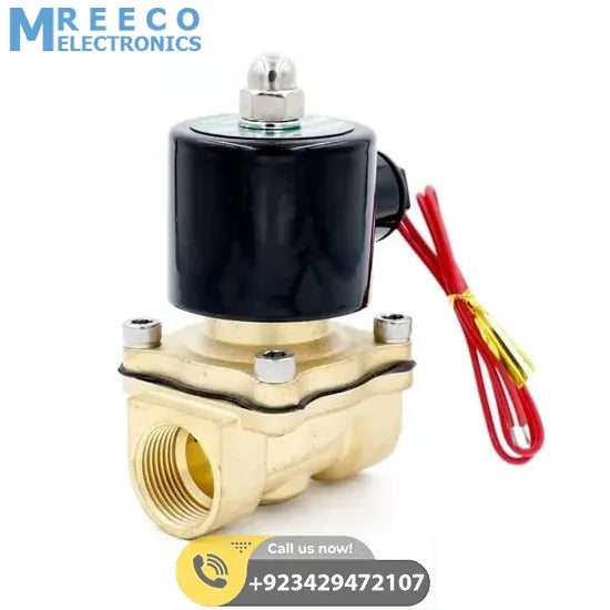 3/4 Inch 220V AC Brass Electric Solenoid Valve For Water Air Gas Fuels - Front View