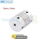 3x3mm Flexible Coupling Shaft - Front View