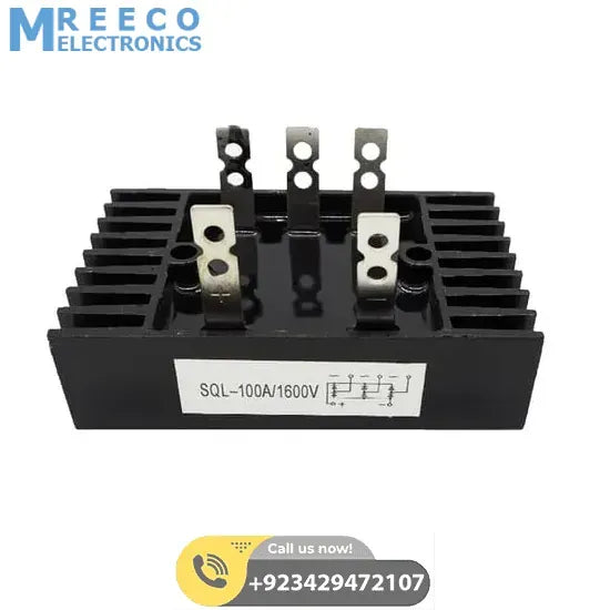 Three Phase Full Bridge Rectifier SQL100A 1600V AC To DC Diode Rectifier Bridge Module - Front View