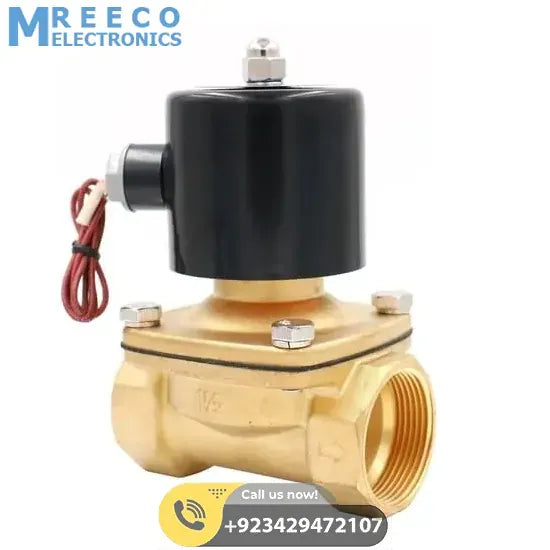 1.5 Inch 220V AC Brass Electric Solenoid Valve For Water Air Gas Fuels - Front View