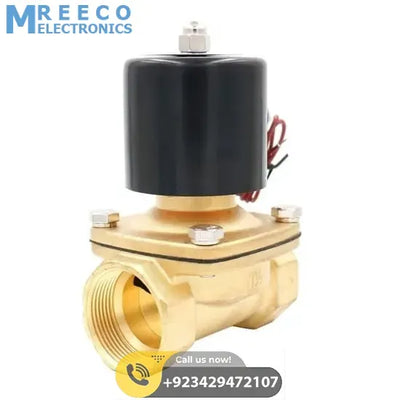 1.5 Inch 220V AC Brass Electric Solenoid Valve For Water Air Gas Fuels - Side View
