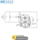 12V 50W Worm Gear Motor - Bottom View
