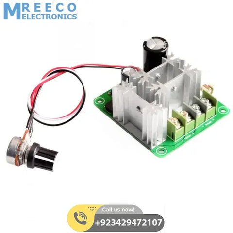 DC Motor Speed Controller DC 6V-90V 15A with Potentiometer - Front View