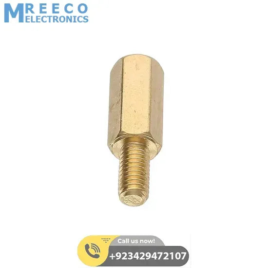 M3 10+6mm Male-Female Brass Hex Standoffs PCB Spacer Pillar - Side View