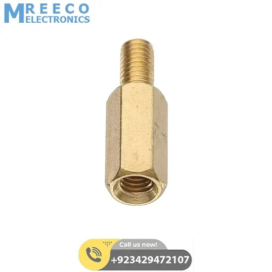 M3 10+6mm Male-Female Brass Hex Standoffs PCB Spacer Pillar - Back View