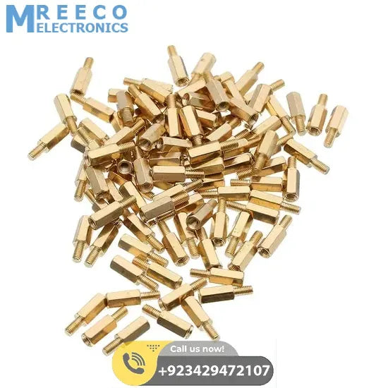 M3 10+6mm Male-Female Brass Hex Standoffs PCB Spacer Pillar - Bottom View