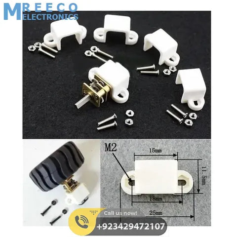 N20 DC Gear Motor Mount Bracket - Front View