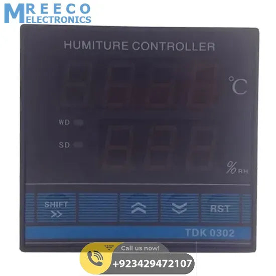 Digital Temperature And Humidity Controller With Sensor TDK0302 - Side View