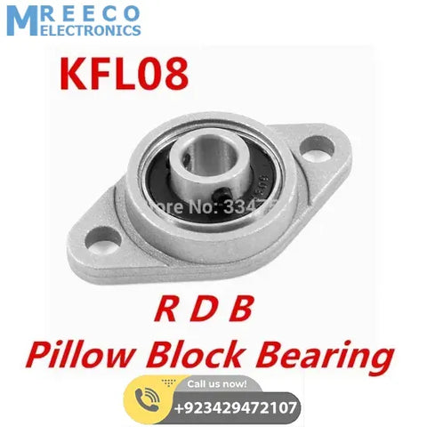 8mm Diameter Zinc Alloy Bearing Housing KFL08 FL08 K08 Flange Bearing With Pillow Block Bearing - Front View