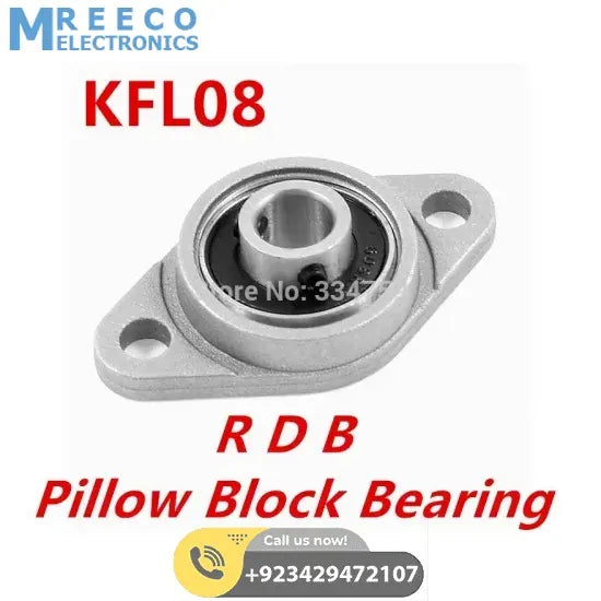 8mm Diameter Zinc Alloy Bearing Housing KFL08 FL08 K08 Flange Bearing With Pillow Block Bearing - Front View