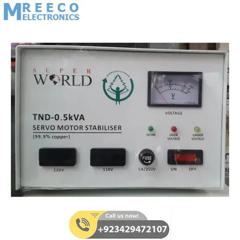 0.5kVA Servo Motor Stabiliser - Front View