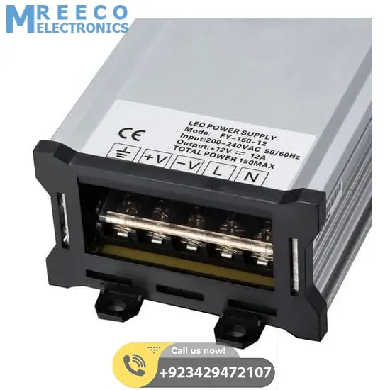 Rainproof Power Supply 12V 150W Outdoor SMPS For LED Landscape Lighting - Side View