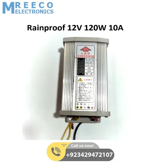 Rainproof Switching Power Supply 12V 120W For Outdoor LED Landscape Lighting - Front View