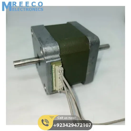 Dual Shaft 0.6 Degree/Step 3 Phase Hybrid Stepper Motor NEMA 17 - Close-up