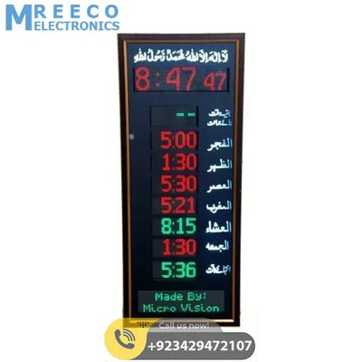 P40 Digital Namaz Panel Salat Timing Clock For Mosque Masjid - Side View
