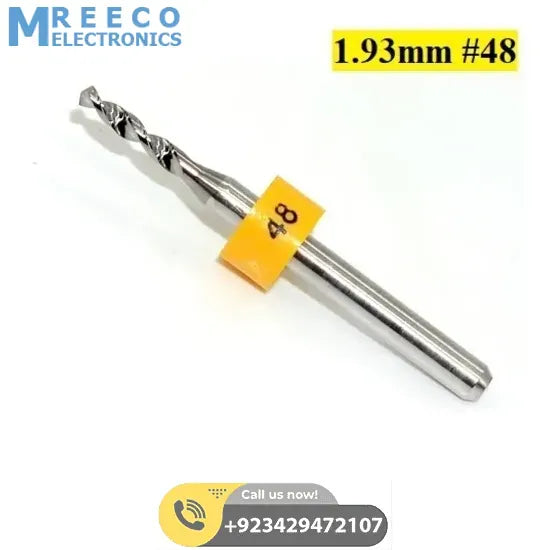 1.93mm #48 Carbide Steel PCB CNC Jewelry Micro Engraving Drill Bit - Front View