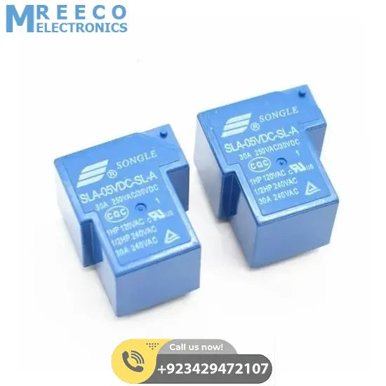 5V 30A DC Power Relay 250VAC 6PIN - Side View