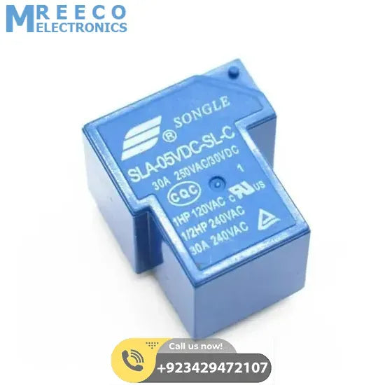 5V 30A DC Power Relay 250VAC 6PIN - Back View