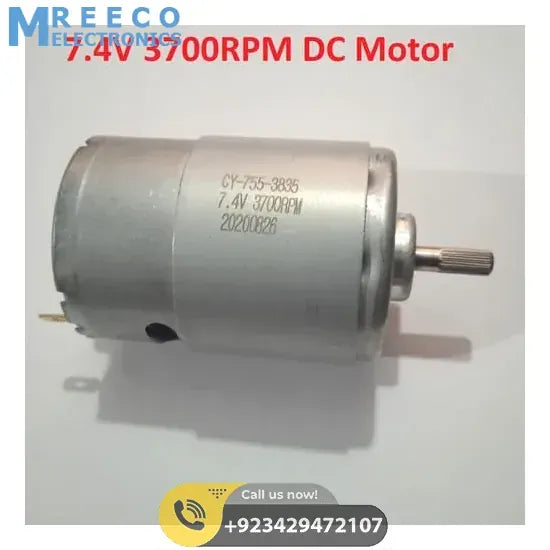 775 7.4VDC 3500RPM DC Motor RS755 High Speed High Torque Motor CY 755 3835 - Front View