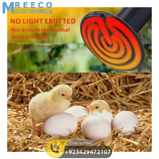 Infrared Ceramic Heating Bulb 200W 220V Best Heating Element Light For DIY Egg Incubator Reptile Pets - Back View