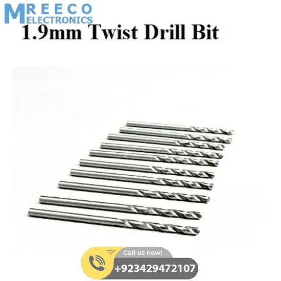 1.9mm Straight Shank Steel HSS Jobber Hole Twist Drill Bit - Front View