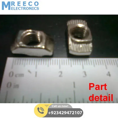 40xM8 T Nuts T NUT Sliding T Nut Hammer Drop In Nut Fasten Connector M8 Series Length19.5mm Width 8mm Hight 7.5mm - Side View