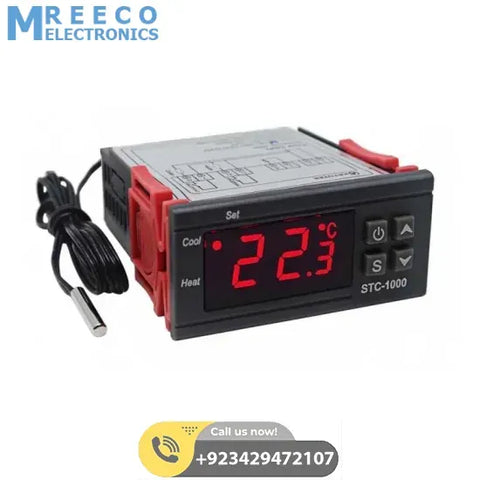 STC 1000 STC-1000 220V AC Digital Temperature Controller Thermostat Module - Front View