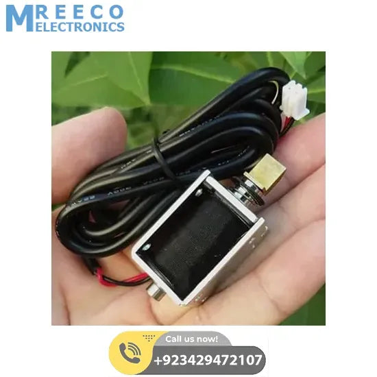 Mini 12V DC Electric Cabinet Door Lock Electromagnet Push Pull Type - Front View