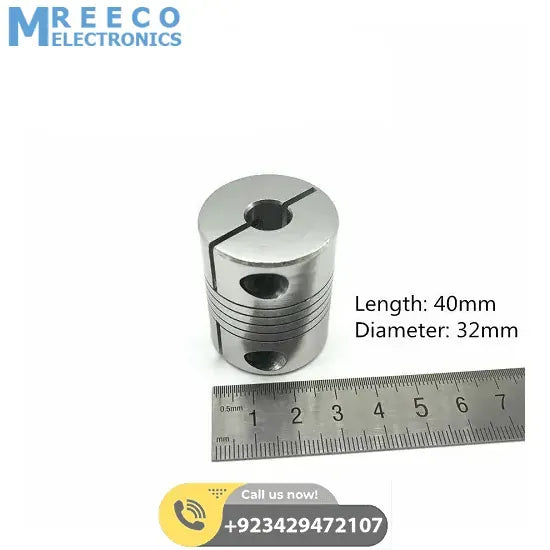 10x15mm Flexible Coupling Shaft D32mm L40mm - Side View