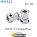 GT2 Pulley 20 Teeth 6.35mm Bore Timing Gear Aluminum Alloy Pulley For CNC 3D Printers - Front View
