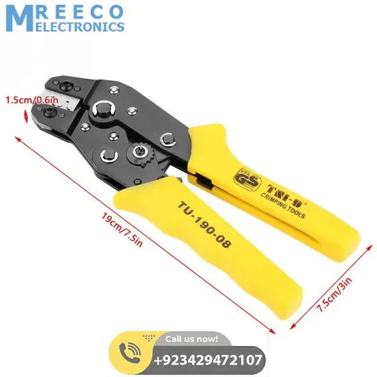 TU-190-08 Terminals TU Tool Crimping Tool Crimping Cable Cutter for 24AWG-10AWG 0.08-0.5sq.mm - Back View