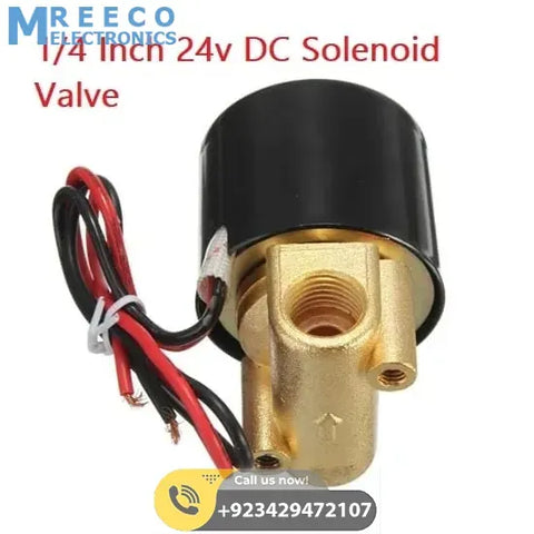 1/4 Inch 24v DC Solenoid Valve For Water Air Gas - Front View