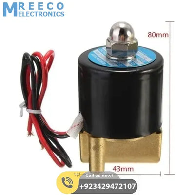 1/4 Inch 24v DC Solenoid Valve For Water Air Gas - Side View