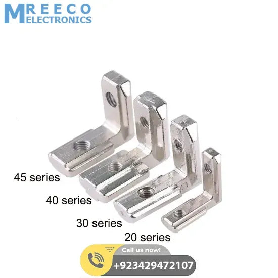 T Slot L Type 90 Degree 4040 Aluminum Connector Brack - Side View