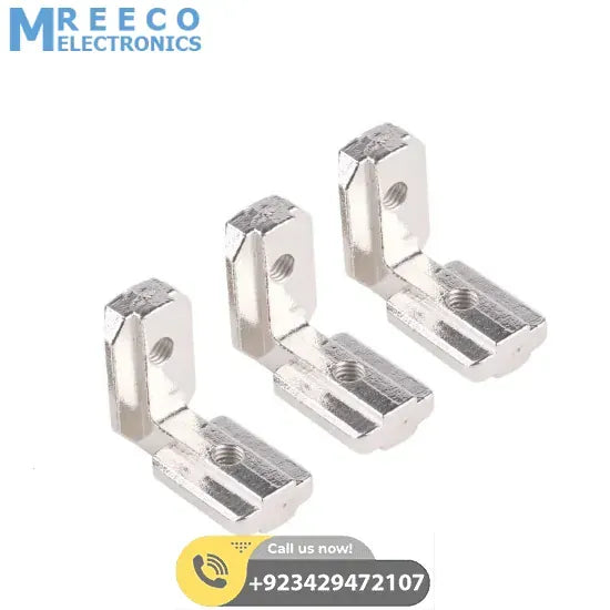 T Slot L Type 90 Degree 4040 Aluminum Connector Brack - Back View