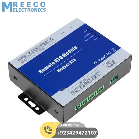Modbus Slave RTD Remote I/O Module Data Acquisition 8 RTD inputs 12~36VDC with Anti-reverse Protection M340 - Top View