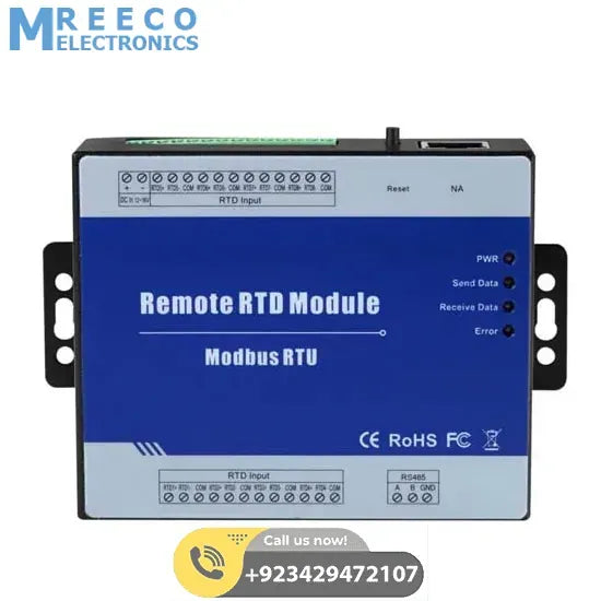 Modbus Slave RTD Remote I/O Module Data Acquisition 8 RTD inputs 12~36VDC with Anti-reverse Protection M340 - Bottom View