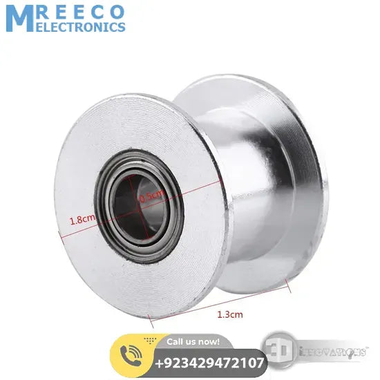 GT-2 Idler Pulley Series 20T 10mm Belt Size 5mm Bore Without Teeth - Front View