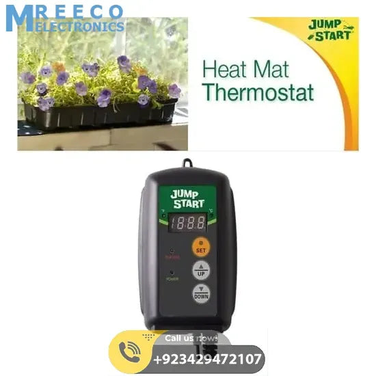 Jump Start Digital Heat Mat Thermostat Temperature Controller - Front View