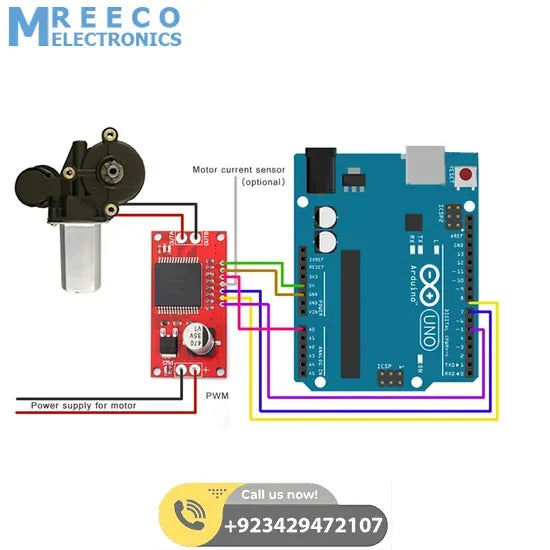 Monster Moto Shield VNH2SP30 Motor Driver - Back View