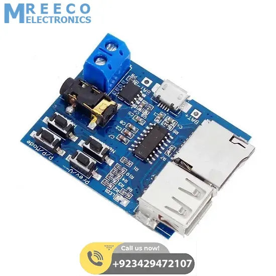 Mp3 Lossless Decoders Amplifier Audio TF Card USB Module Board - Side View