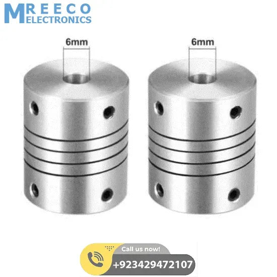 6x6mm Flexible Coupling Shaft - Side View