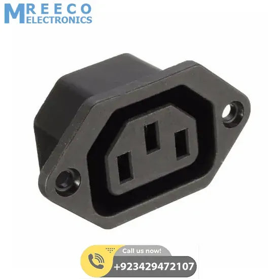 Female AC Power Plug Socket Connector Adapter - Front View