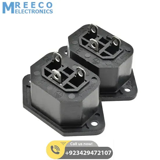 Female AC Power Plug Socket Connector Adapter - Back View