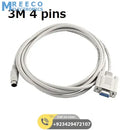 3 Meter RS232 DB9 To 4 Pin Female-Male PLC Programming Adapter Cable - Front View