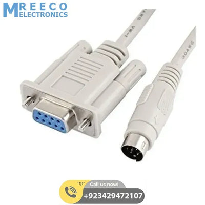 3 Meter RS232 DB9 To 4 Pin Female-Male PLC Programming Adapter Cable - Side View