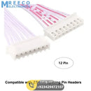 12 Pin 2.54mm Pitch Female to Female JST XH Connector Cable 30cm Wire - Front View