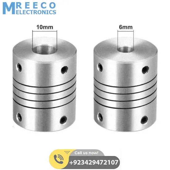 6x10mm Flexible Coupling Shaft - Side View